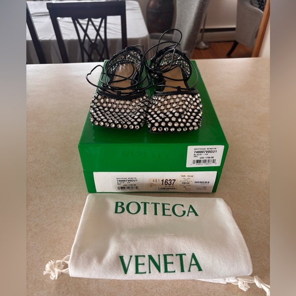 Bottega Veneta Shoes - Bottega Veneta Black Crystal Embellished Shoes